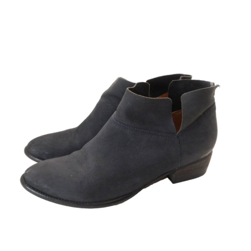 Seychelles Women's Size 9 Leather Booties Dark Gray Side Zip Shoes